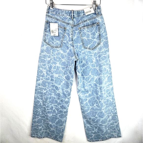 NWT Forever 21 High Rise Wide Leg Swirl Dye Jeans 27 - Picture 3 of 9